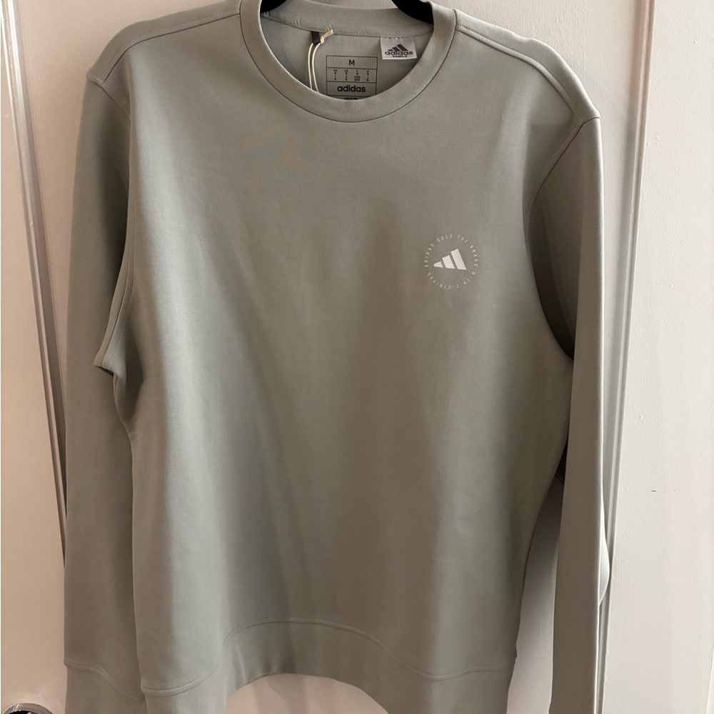 Adidas Men's Crewneck Sweater in Light Gray